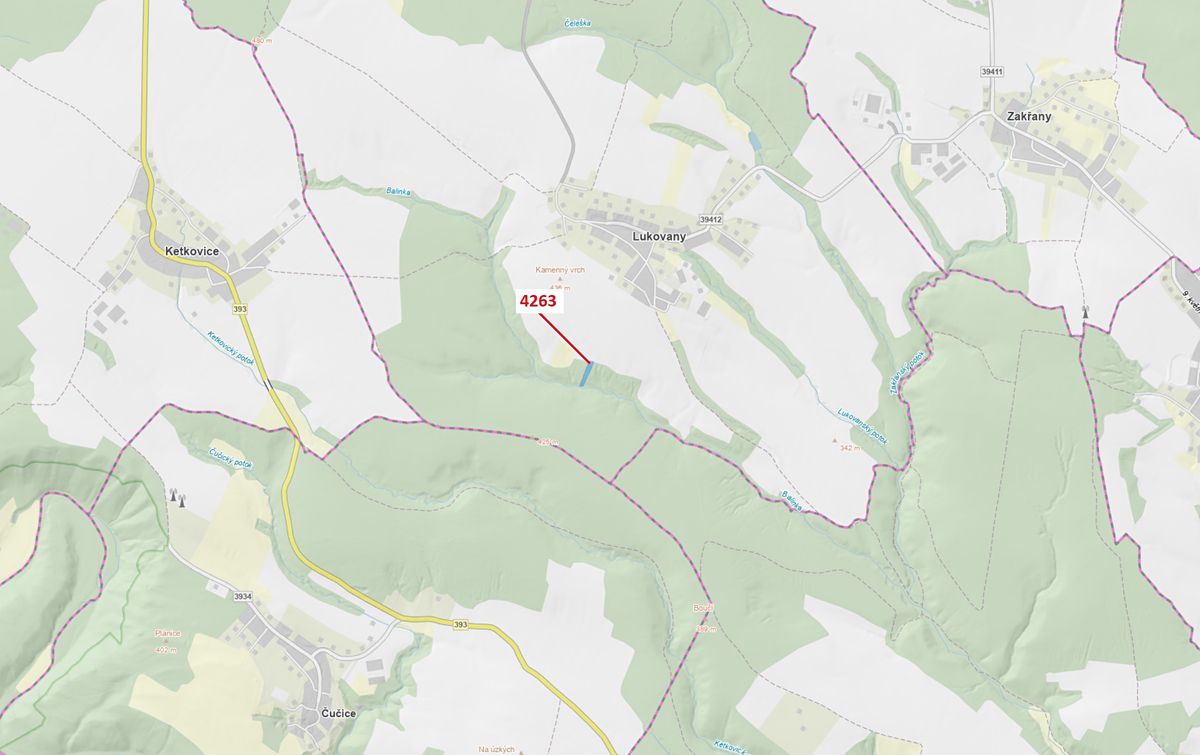 Dražba lesa 3481 m², Lukovany – fotka 1 z 3