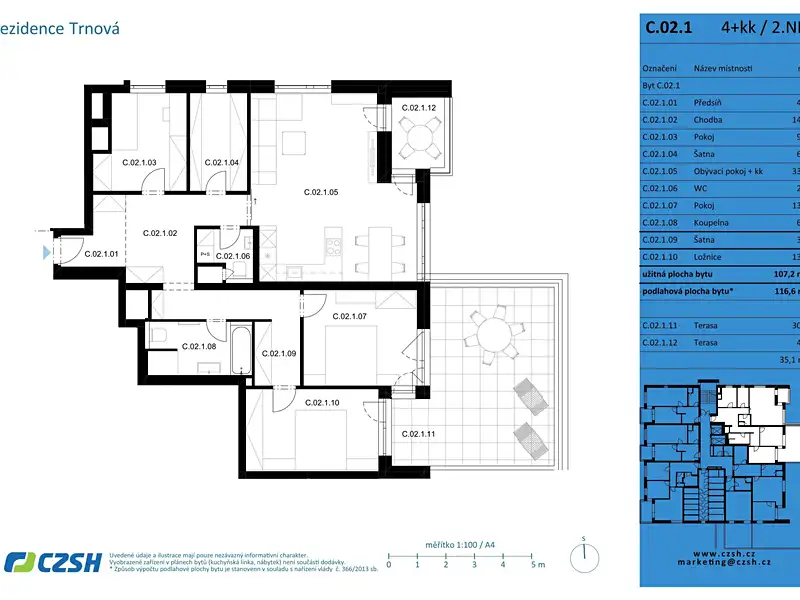 Prodej bytu 4+kk 120 m², Pardubice – náhled fotky 2
