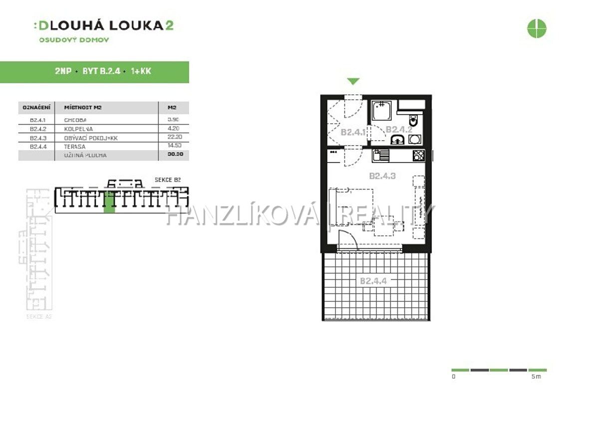 Pronájem bytu 1+kk 30 m² – fotografie 4