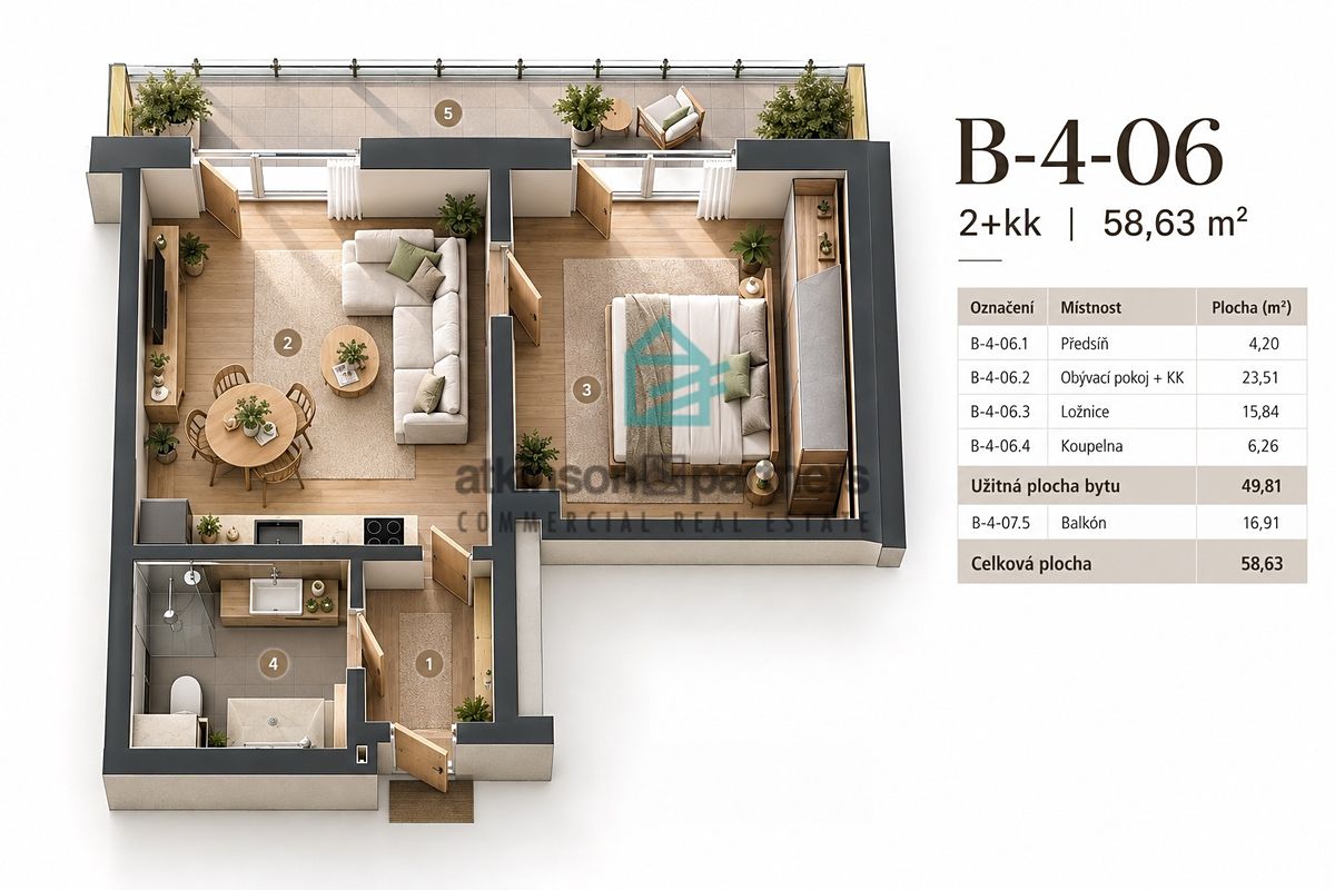 Prodej bytu 2+kk 50 m² – fotografie 2