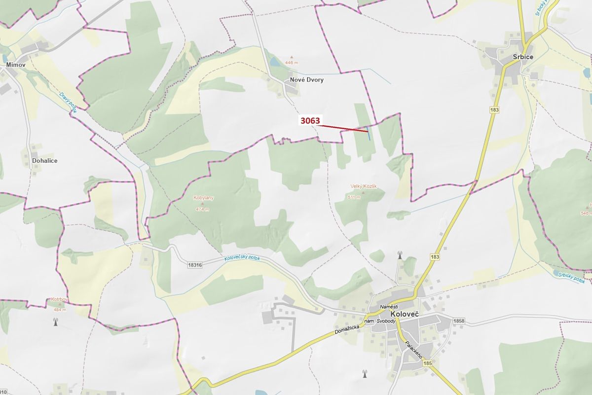 Dražba lesa 703 m², Koloveč – fotka 1 z 3