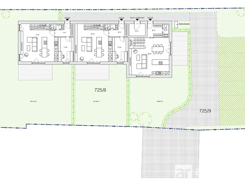 Prodej stavebního pozemku 909 m², Tuhaň – náhled fotky 3