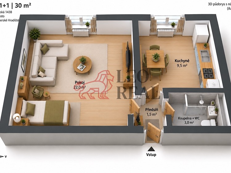 Wohnung 1+1 zum Kauf, 30 m² (3 von 8)