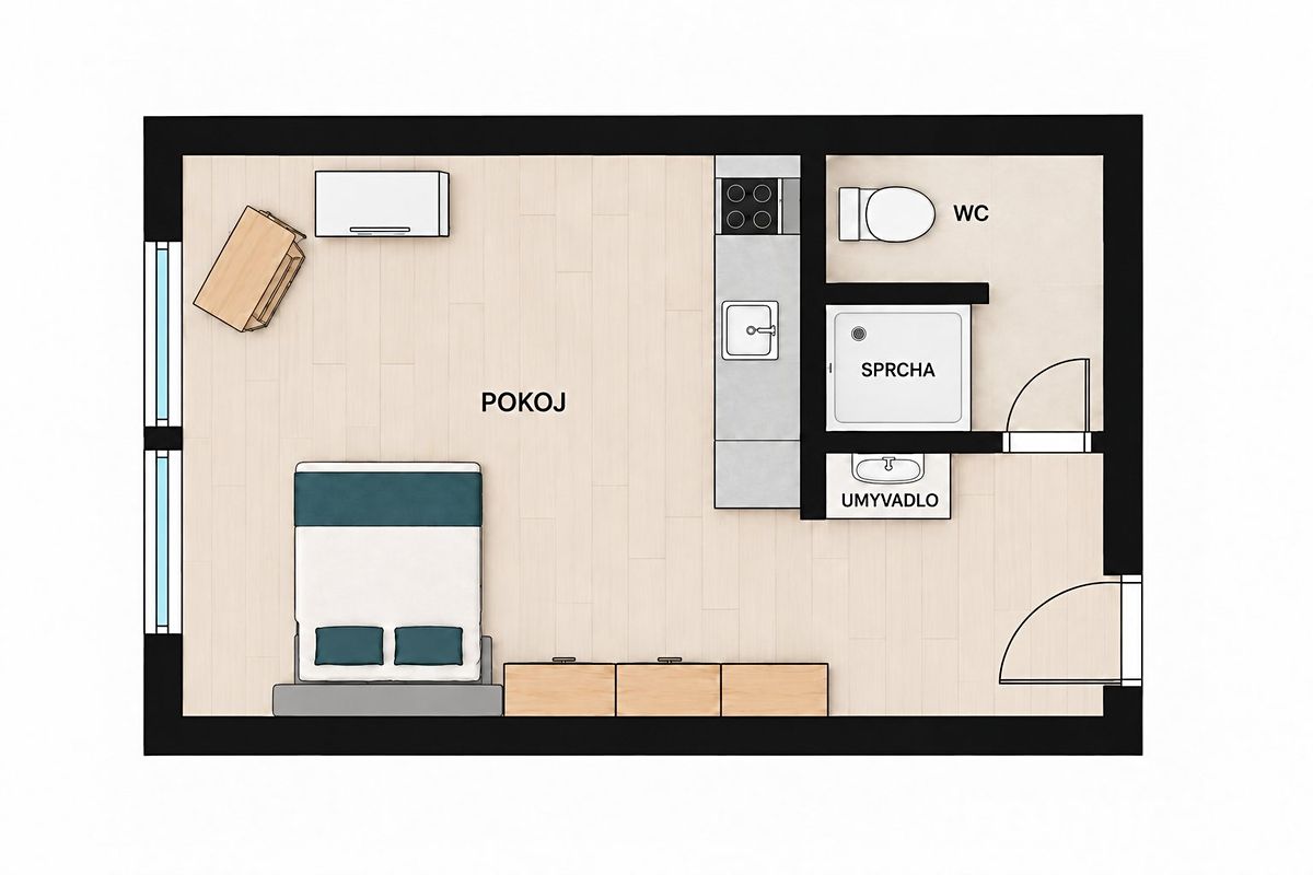 Pronájem bytu 1+kk 26 m² – fotografie 4