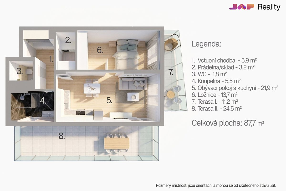 Pronájem bytu 2+kk 54 m² – fotografie 4
