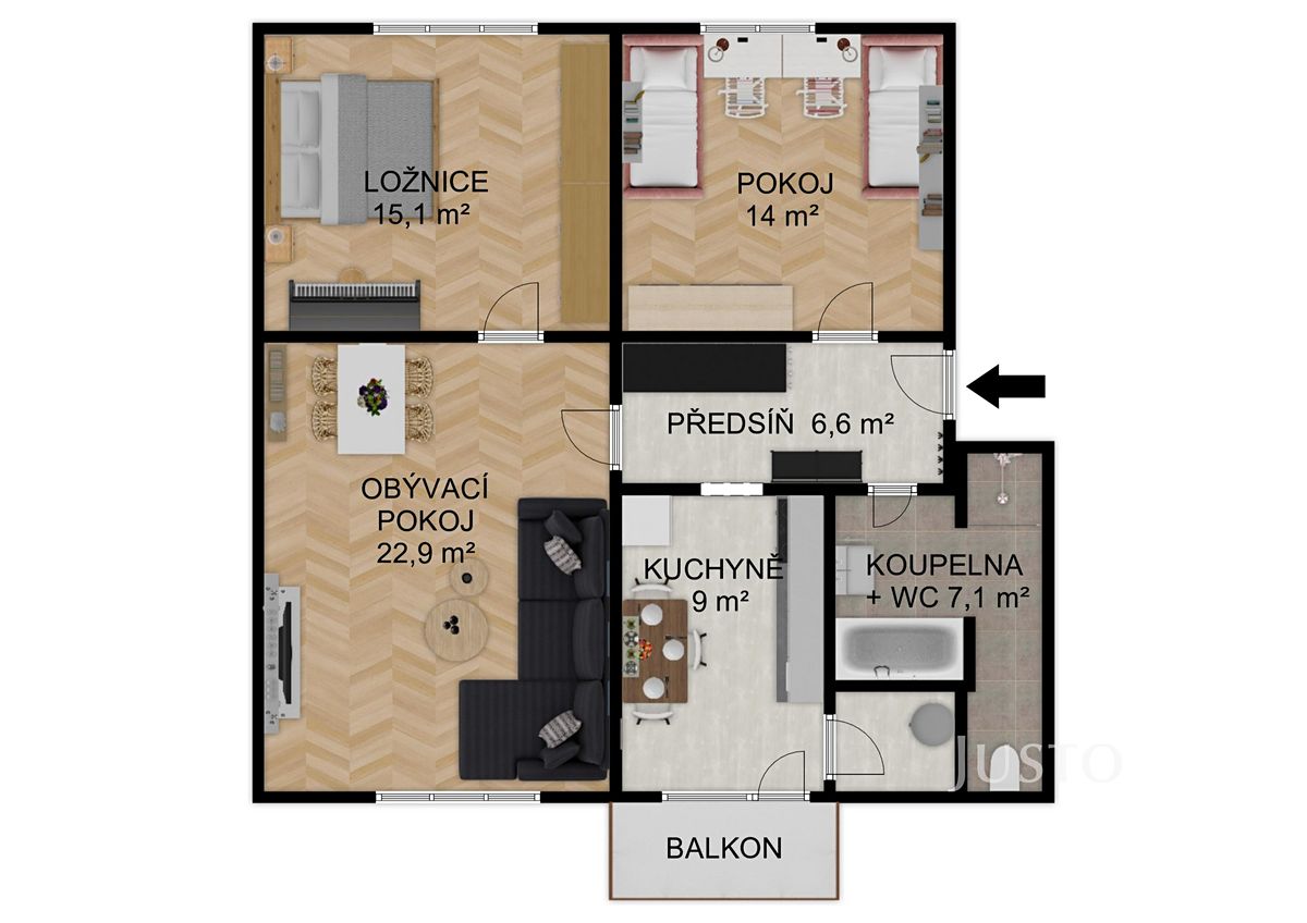 Prodej bytu 3+1 75 m² – fotografie 2