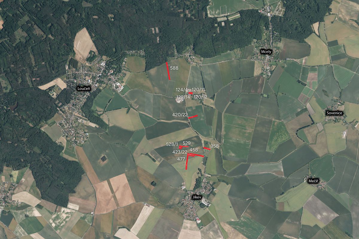 Prodej pole 11704 m², Loučeň – fotka 1 z 3