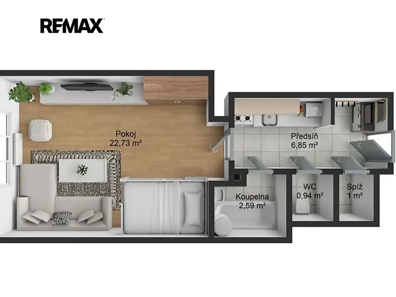 Prodej bytu 1+kk 34 m², Praha – náhled fotky 3