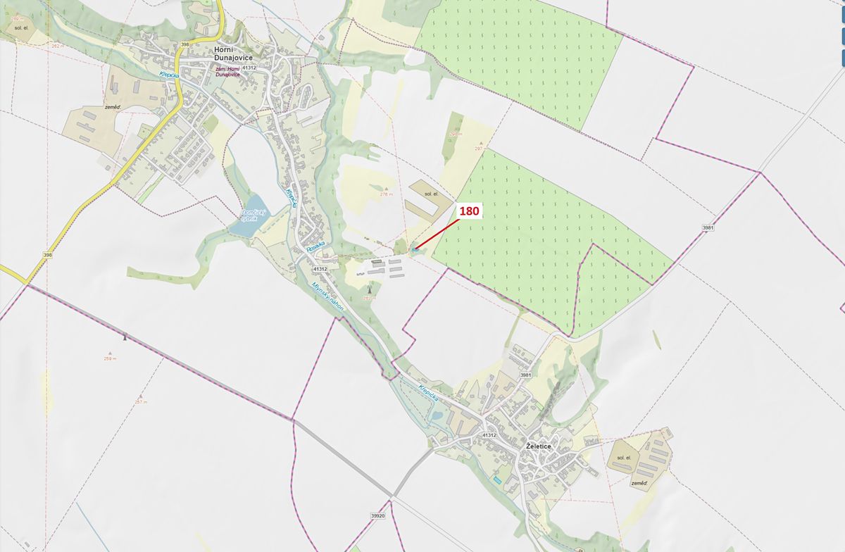 Dražba lesa 307 m², Horní Dunajovice – fotka 1 z 3