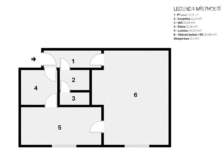 Prodej bytu 2+kk, 42 m² (7 z 23)