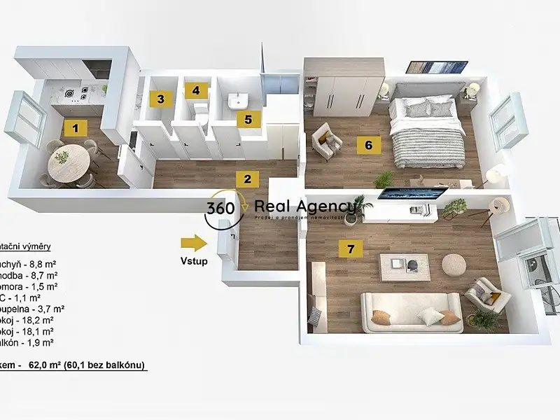 Prodej bytu 2+1 62 m², Praha – náhled fotky 3