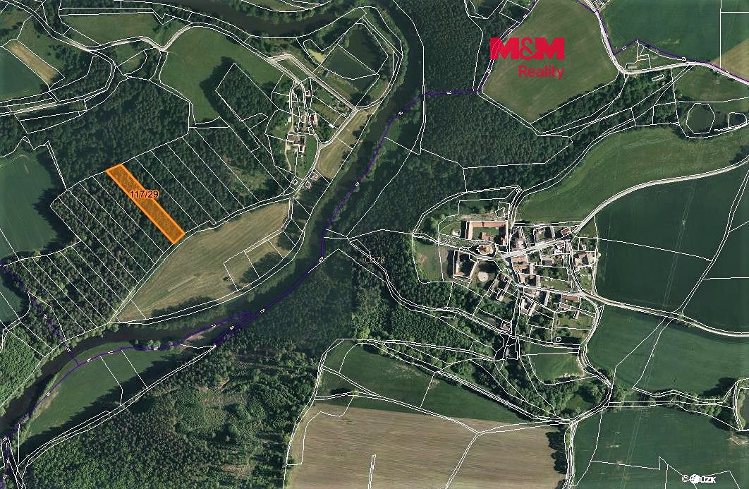 Prodej lesa 4921 m², Zlatá Koruna – fotka 1 z 3