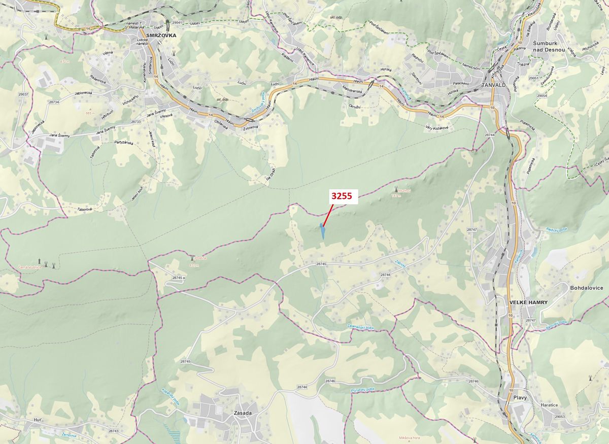Dražba lesa 6125 m², Velké Hamry – fotka 1 z 3