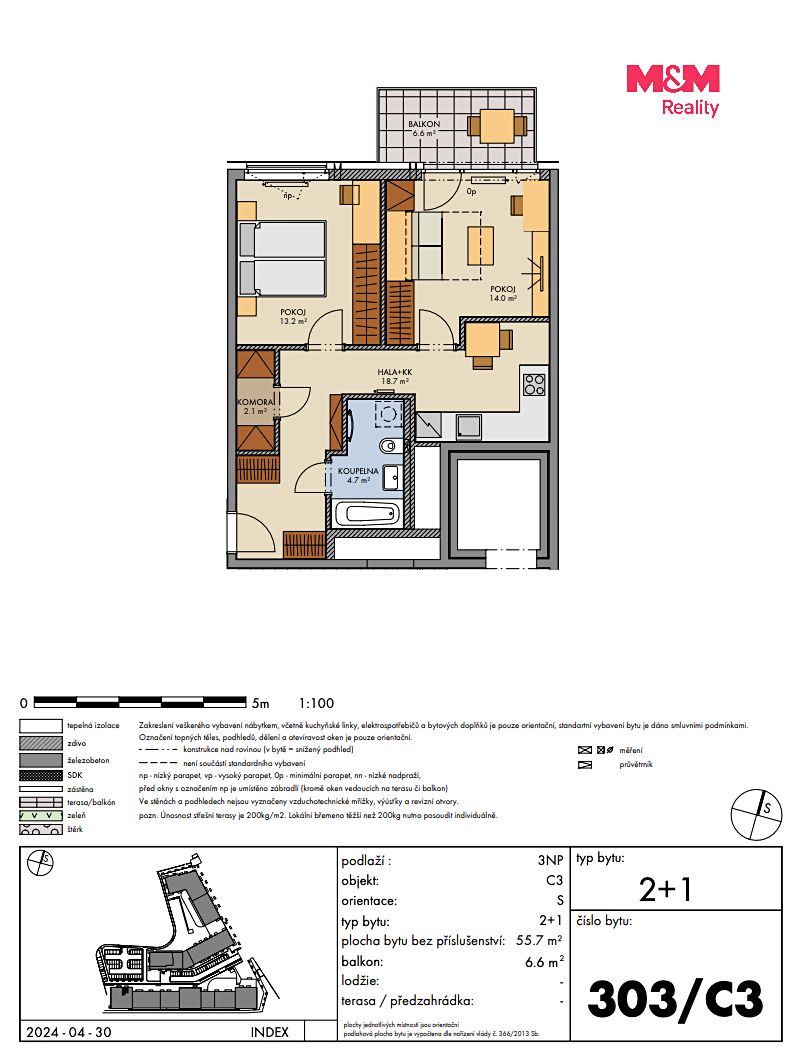 Prodej bytu 2+1 56 m² – fotografie 3