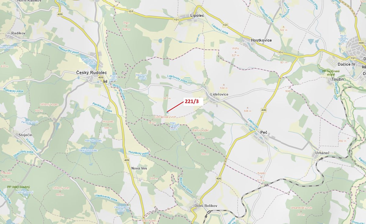 Dražba lesa 1109 m², Peč – fotka 1 z 3
