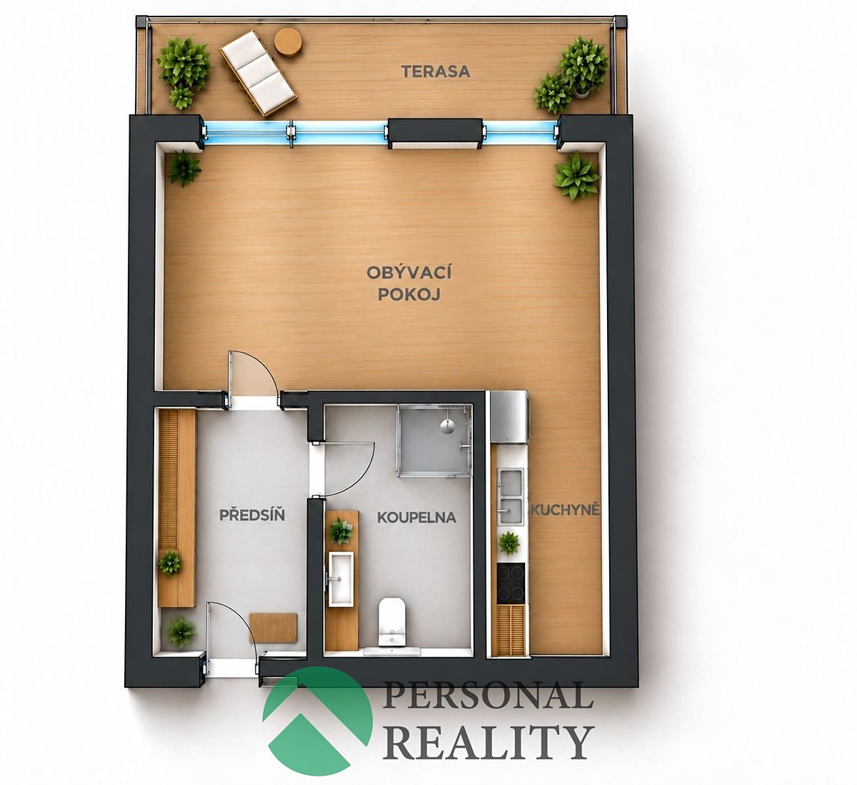 Pronájem bytu 1+kk 32 m² – fotografie 4