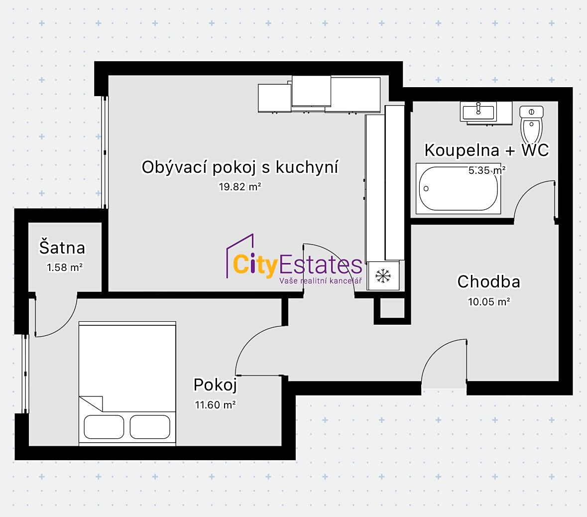 Prodej bytu 2+kk 52 m² – fotografie 3