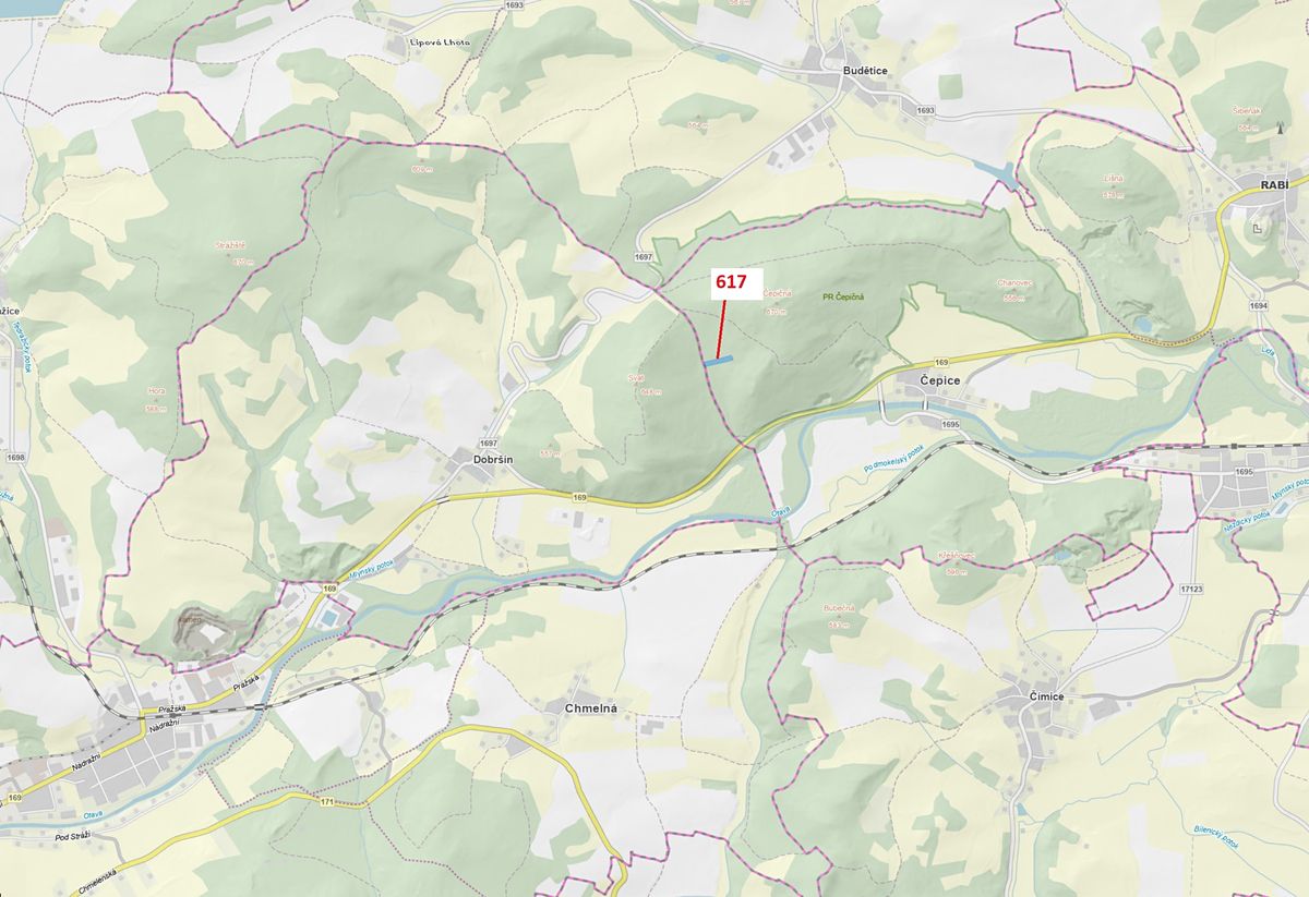 Dražba lesa 4280 m², Rabí – fotka 1 z 3