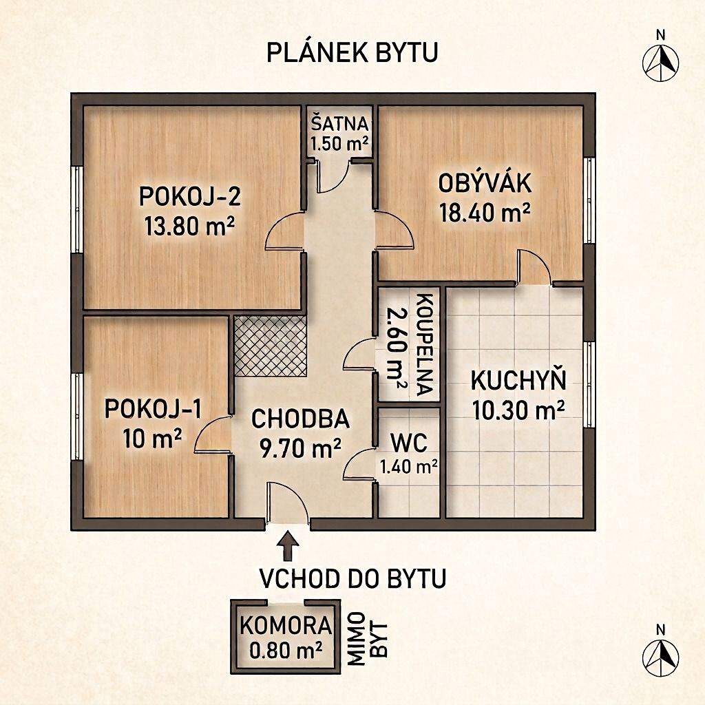 Prodej bytu 3+1 68 m² – fotografie 3
