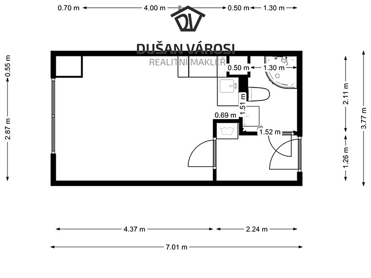 Pronájem bytu 1+kk, 25 m² (7 z 7)