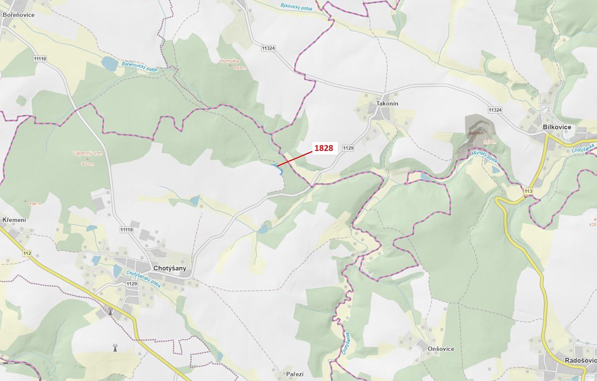 Dražba lesa 1841 m², Chotýšany – fotka 1 z 3