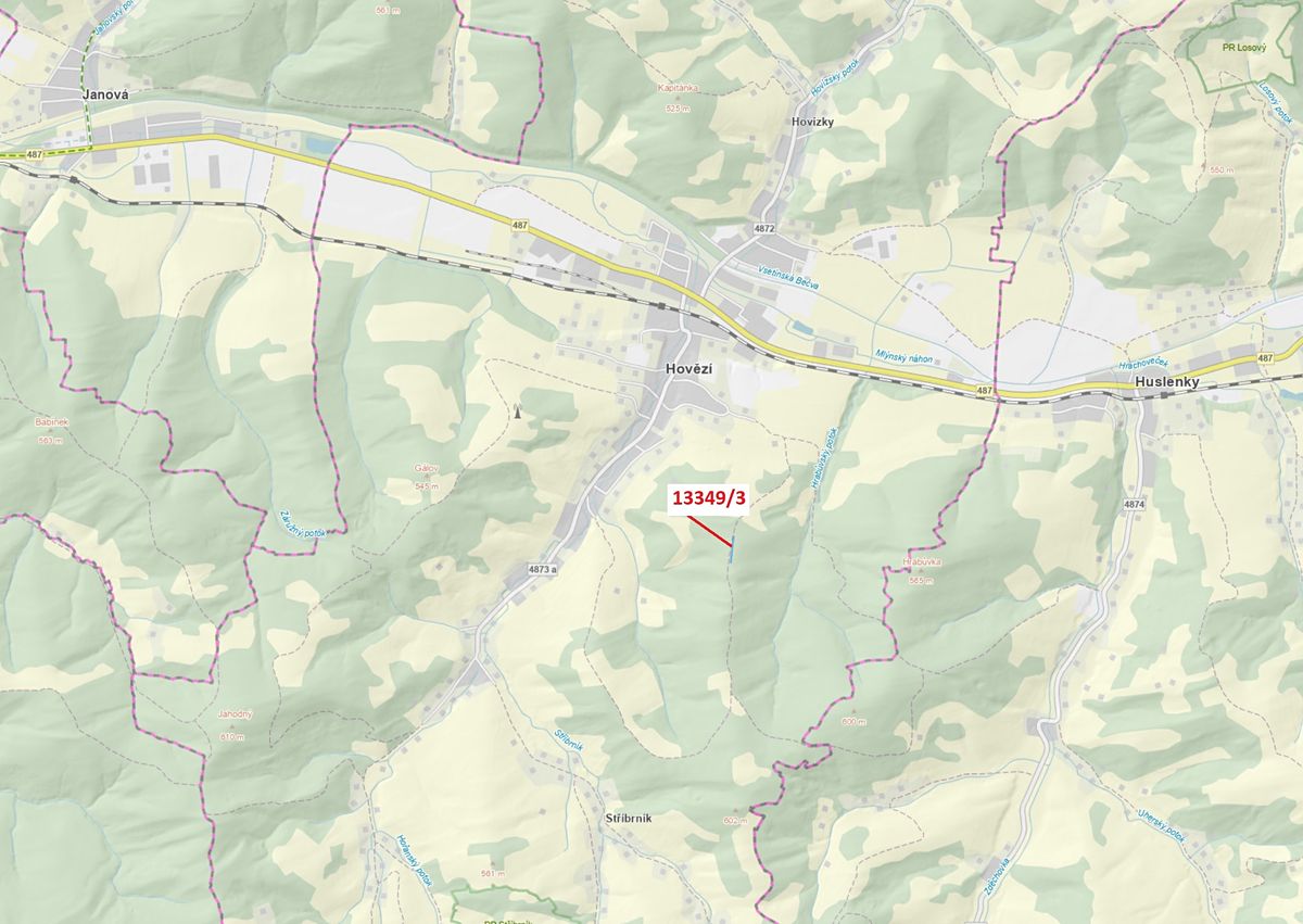 Dražba pozemku 655 m², Hovězí – fotka 1 z 3