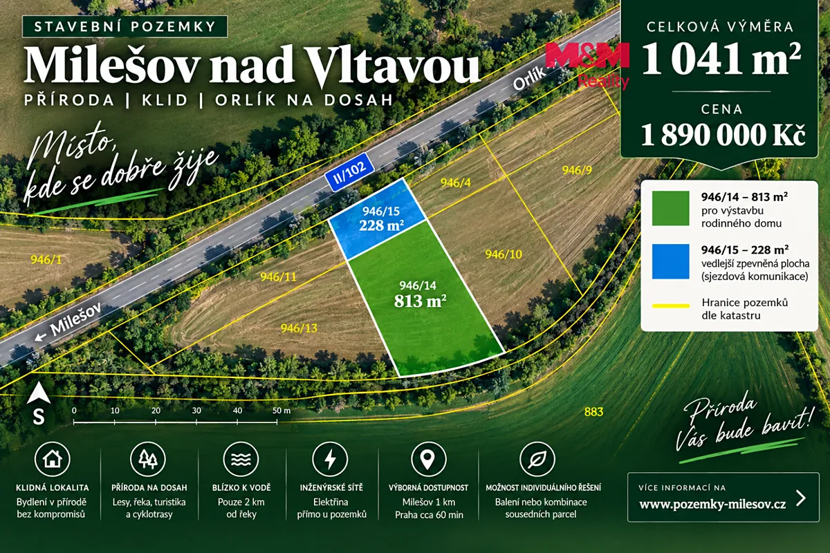 Prodej stavebního pozemku 1041 m²