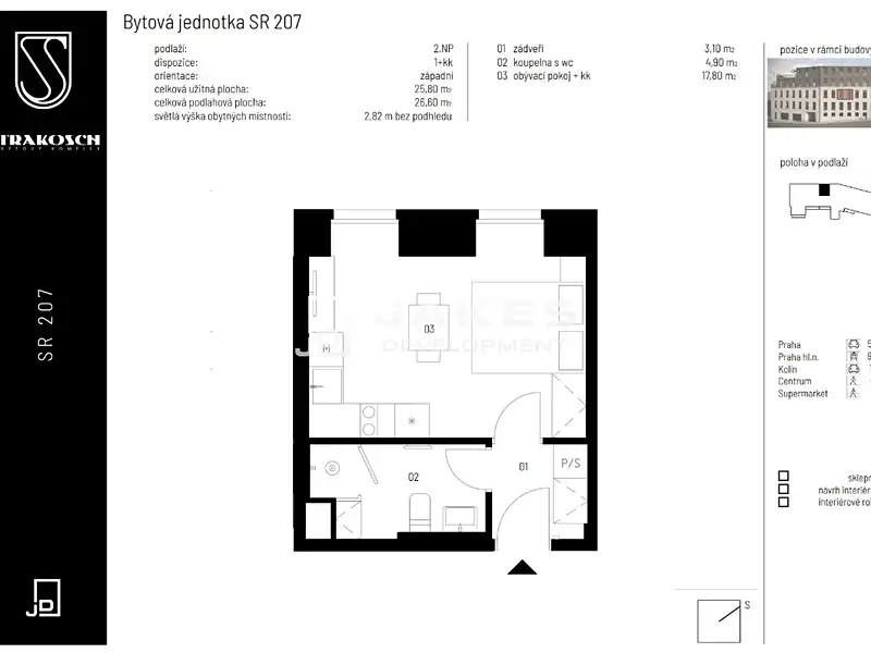Pronájem bytu 1+kk 26 m², Kutná Hora – náhled fotky 3