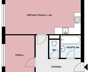 Pronájem bytu 2+kk 44 m²
