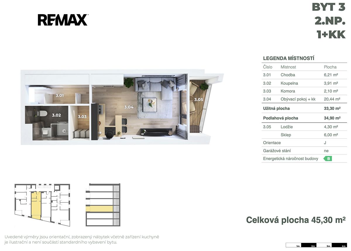 Pronájem bytu 1+kk 34 m² – fotografie 4