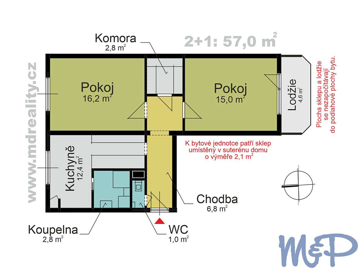 Prodej bytu 2+1 57 m² – fotografie 2