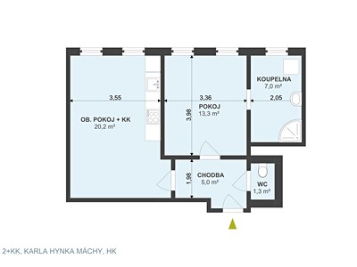 Квартира 2+kk на продаж, 44 м² (3 з 18)