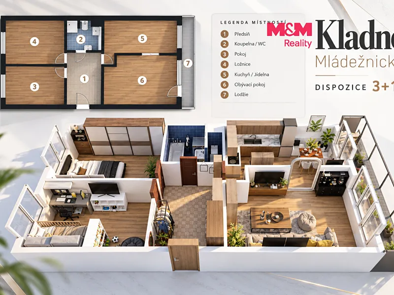 Prodej, Byt 3+1, 71 m², Kladno, Mládežnická