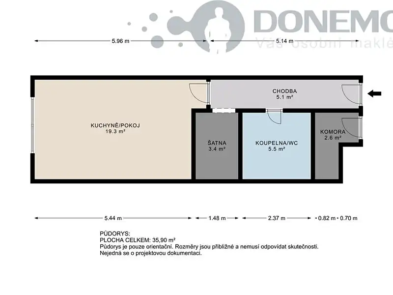 Pronájem bytu 1+kk 34 m², Olomouc – náhled fotky 2