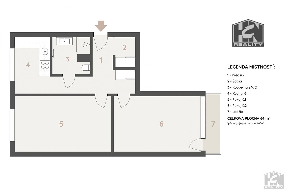 Prodej bytu 2+1 64 m² – fotografie 3