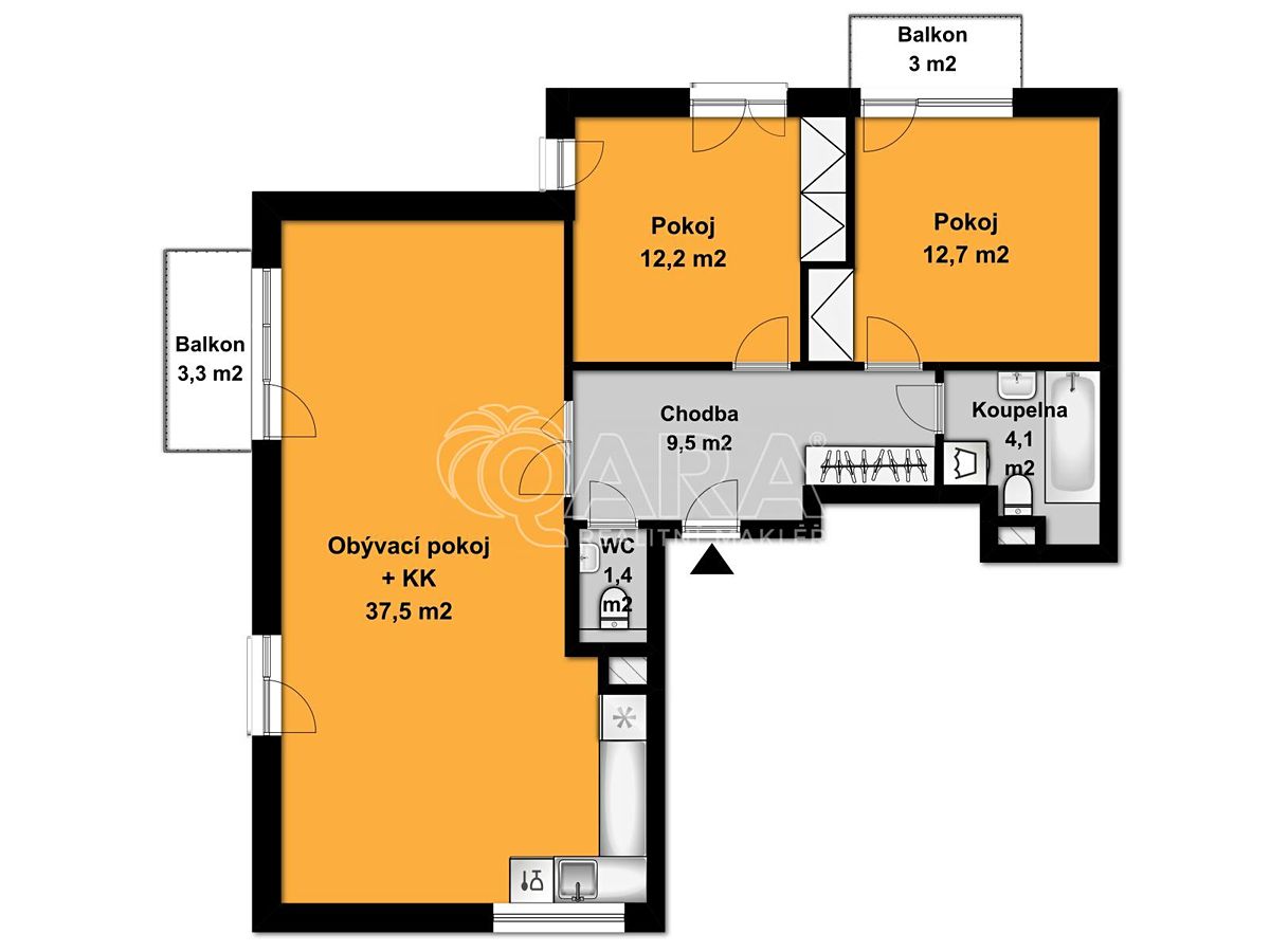 Pronájem bytu 3+kk 80 m² – fotografie 5