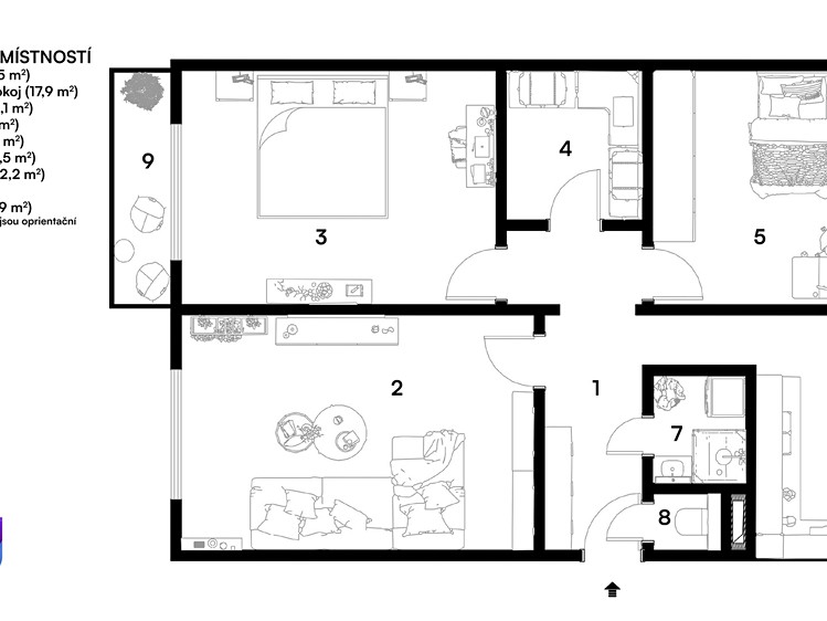 Квартира 3+1 на продаж, 73 м² (18 з 20)