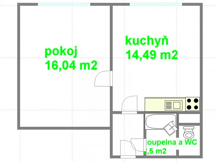 Pronájem bytu 1+1 38 m², Klatovy – náhled fotky 2