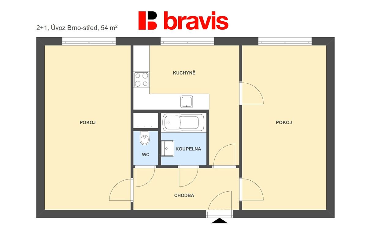 Pronájem bytu 2+1 54 m² – fotografie 5