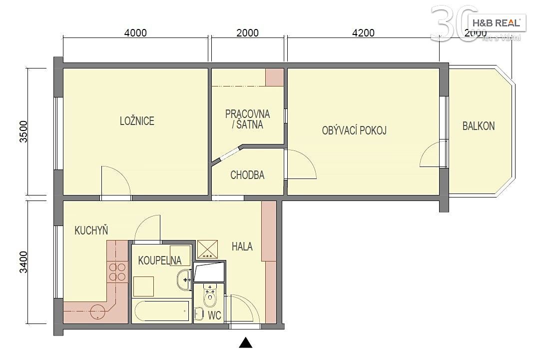 Pronájem bytu 2+1 56 m² – fotografie 2