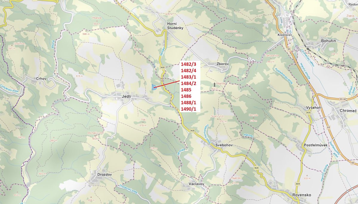Dražba louky 22765 m², Jedlí – fotka 1 z 3