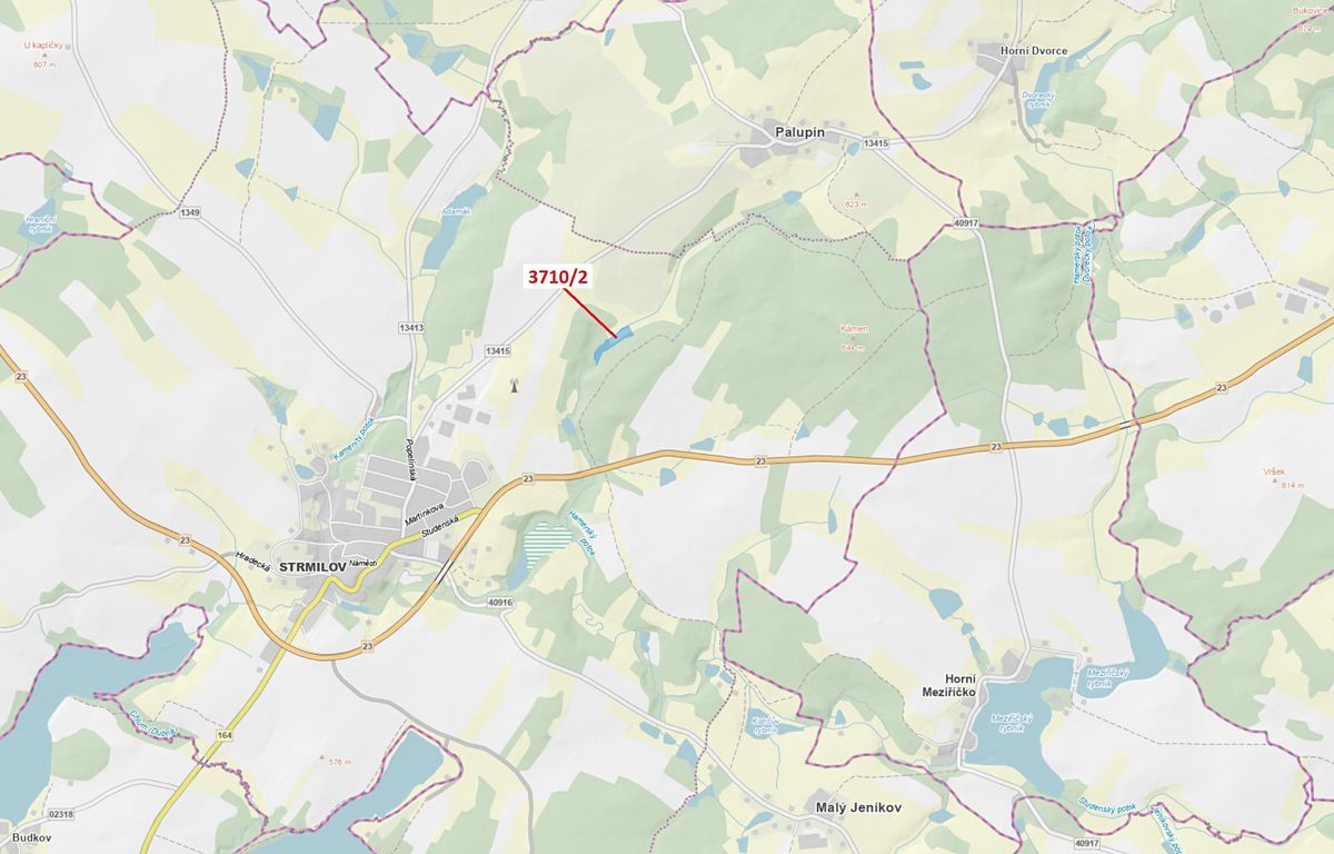 Dražba louky 9096 m², Strmilov – fotka 1 z 3