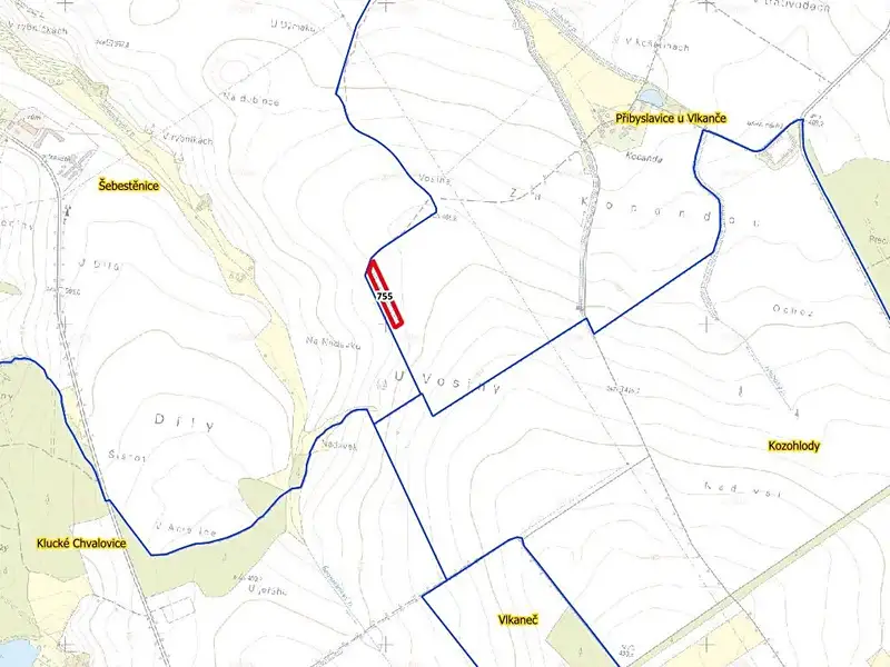 Prodej pole 5400 m², Vlkaneč – náhled fotky 3