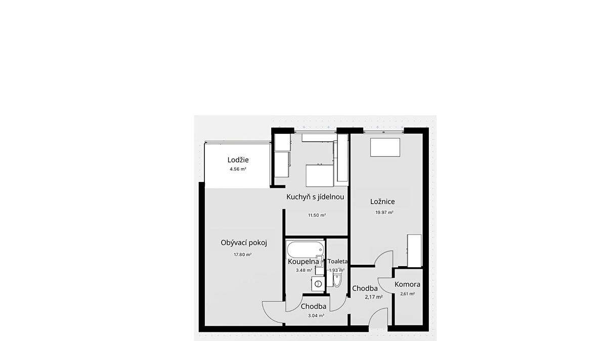 Pronájem bytu 2+1 62 m² – fotografie 2
