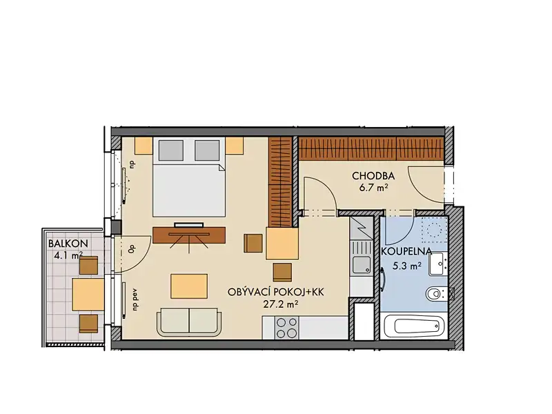 Prodej bytu 1+kk 40 m², Praha – náhled fotky 2