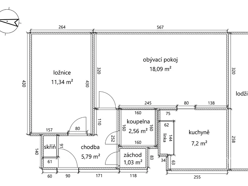 Pronájem bytu 2+1 47 m², Bílina – náhled fotky 3