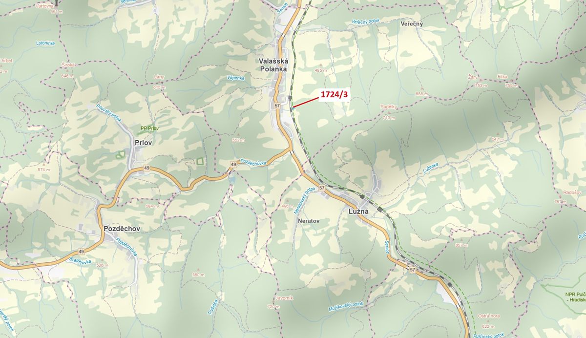 Dražba zahrady 921 m², Valašská Polanka – fotka 1 z 3