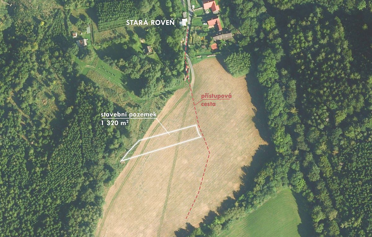 Prodej stavebního pozemku 1320 m², Městečko Trnávka – fotka 1 z 3