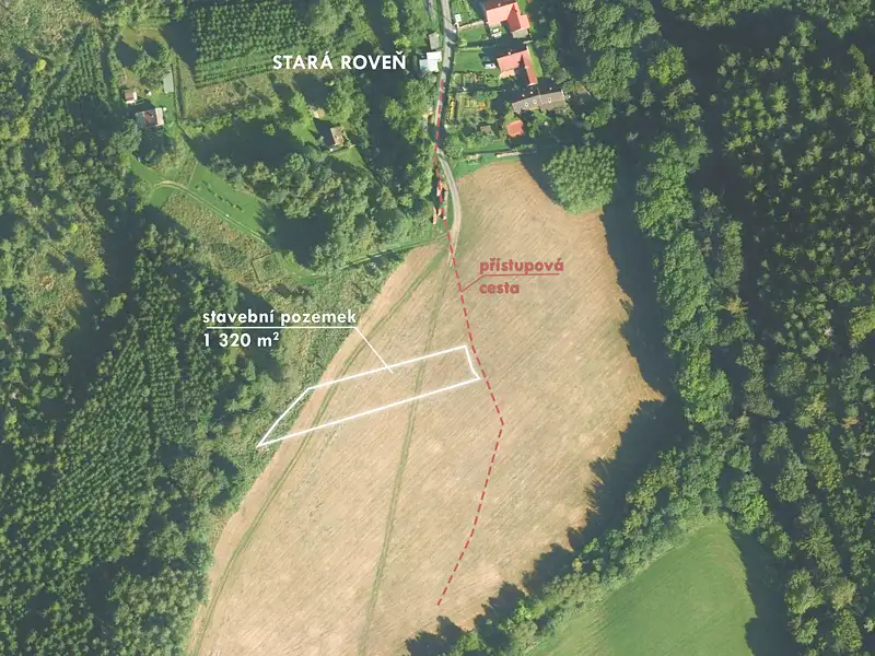 Prodej stavebního pozemku 1320 m², Městečko Trnávka – náhled fotky 1