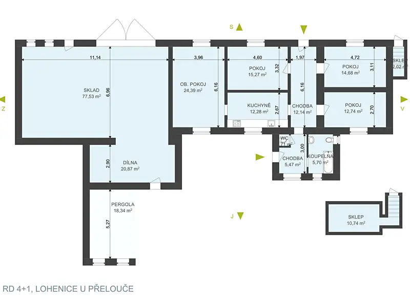 Prodej rodinného domu 104 m², pozemek 1077 m², Přelouč – náhled fotky 3
